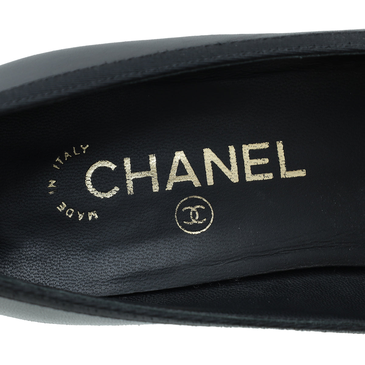 Chanel Black Cap Toe CC Pumps 36