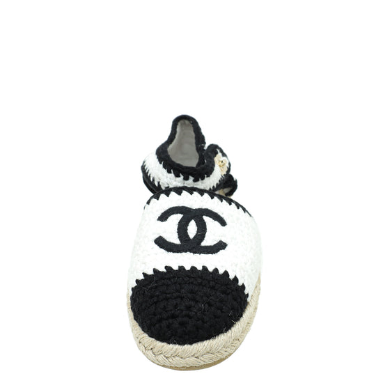 Chanel Bicolor Knit Cotton Espadrille 36