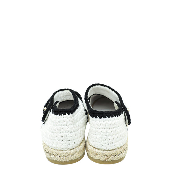 Chanel Bicolor Knit Cotton Espadrille 36