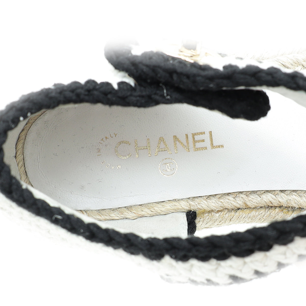 Chanel Bicolor Knit Cotton Espadrille 36