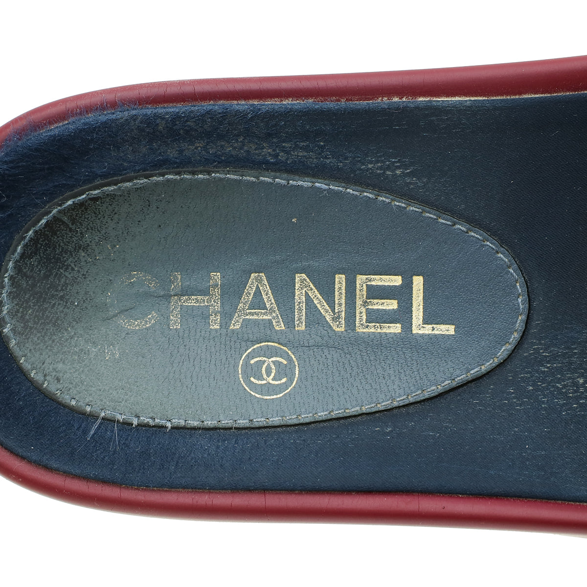 Chanel Burgundy CC Chain Slide Pool Sandal 36