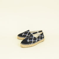 Chanel Bicolor CC Diamond Quilted Print Espadrille Flats 36