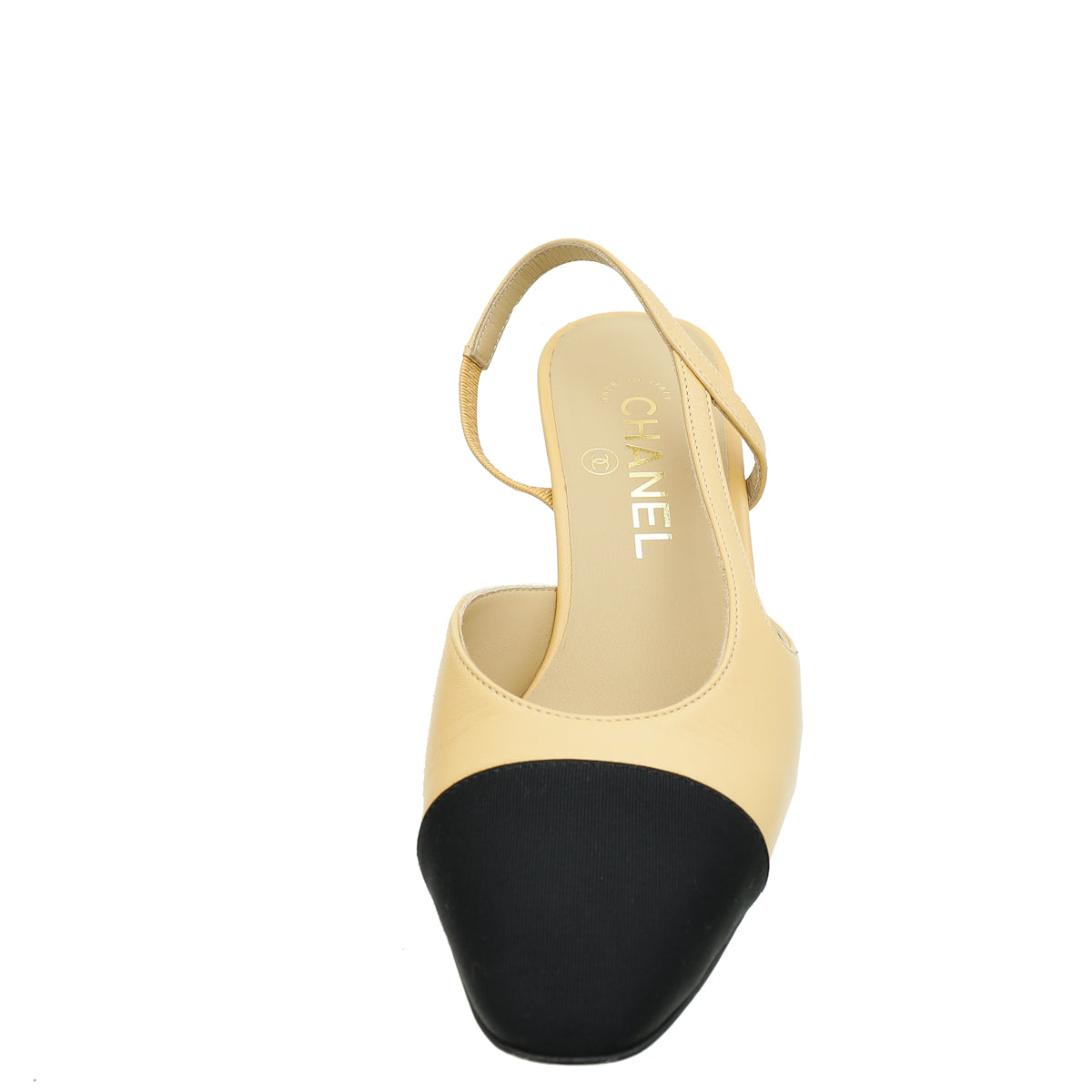 Chanel Bicolor CC Cap Toe Slingback Pump 37.5