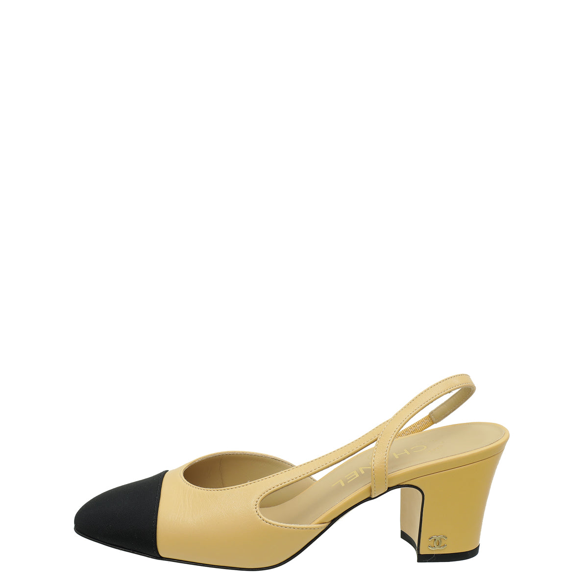 Chanel Bicolor CC Cap Toe Slingback Pump 37.5