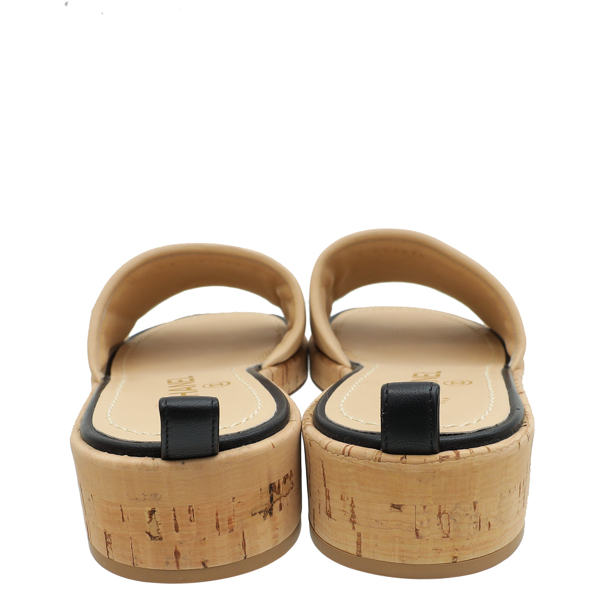 Chanel Beige Chanel Logo Mules Sandals 37.5 – THE CLOSET