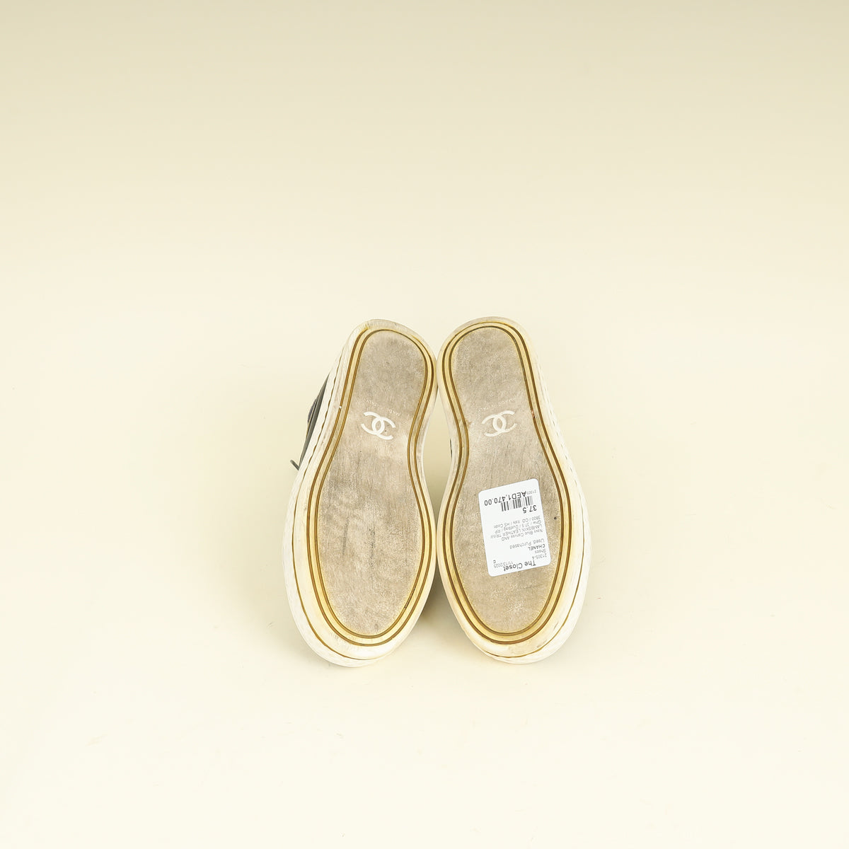 Chanel Navy Blue CC High Top Sneaker