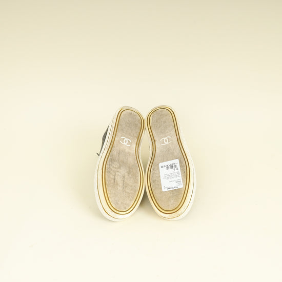 Chanel Navy Blue CC High Top Sneaker