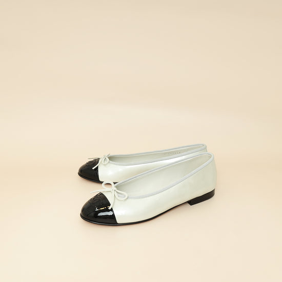 Chanel Bicolor Cap Toe Ballet Flats 37.5