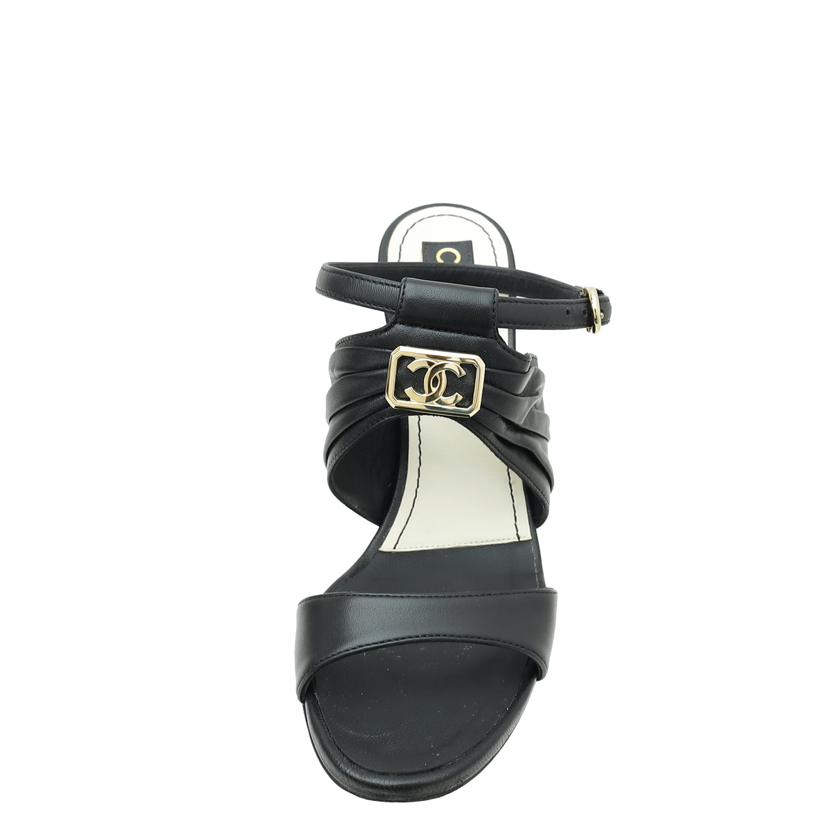 Chanel Black CC Square Sandal 37.5