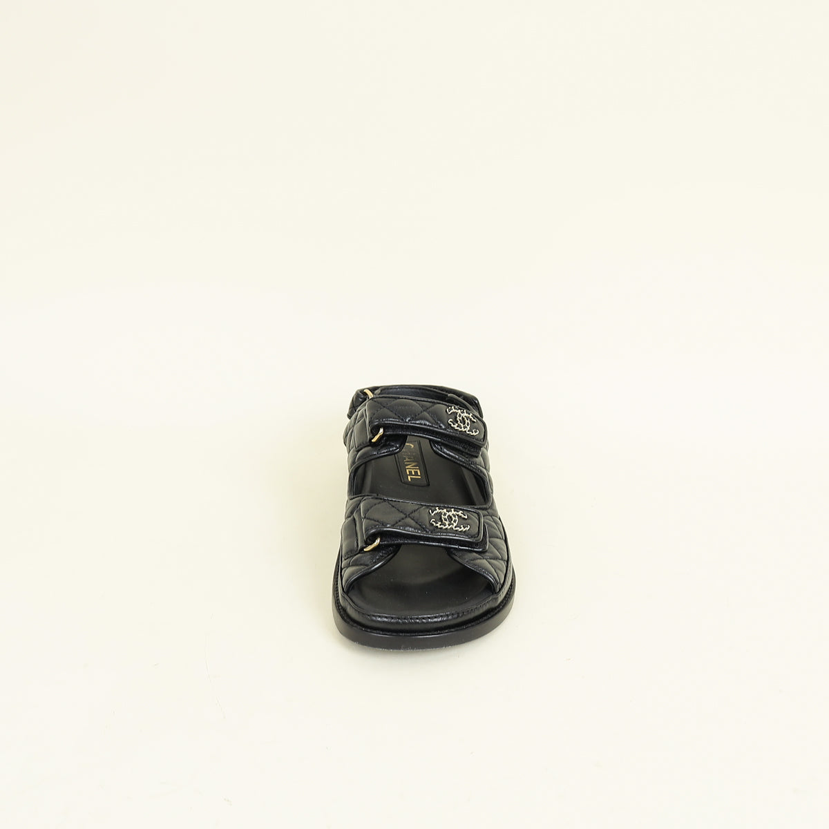 Chanel Black CC Quilted Dad Sandal 37.5