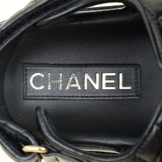 Chanel Black CC Quilted Dad Sandal 37.5