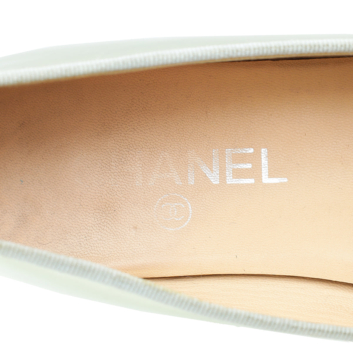 Chanel Metallic Silver CC Ballerina Flats 37.5