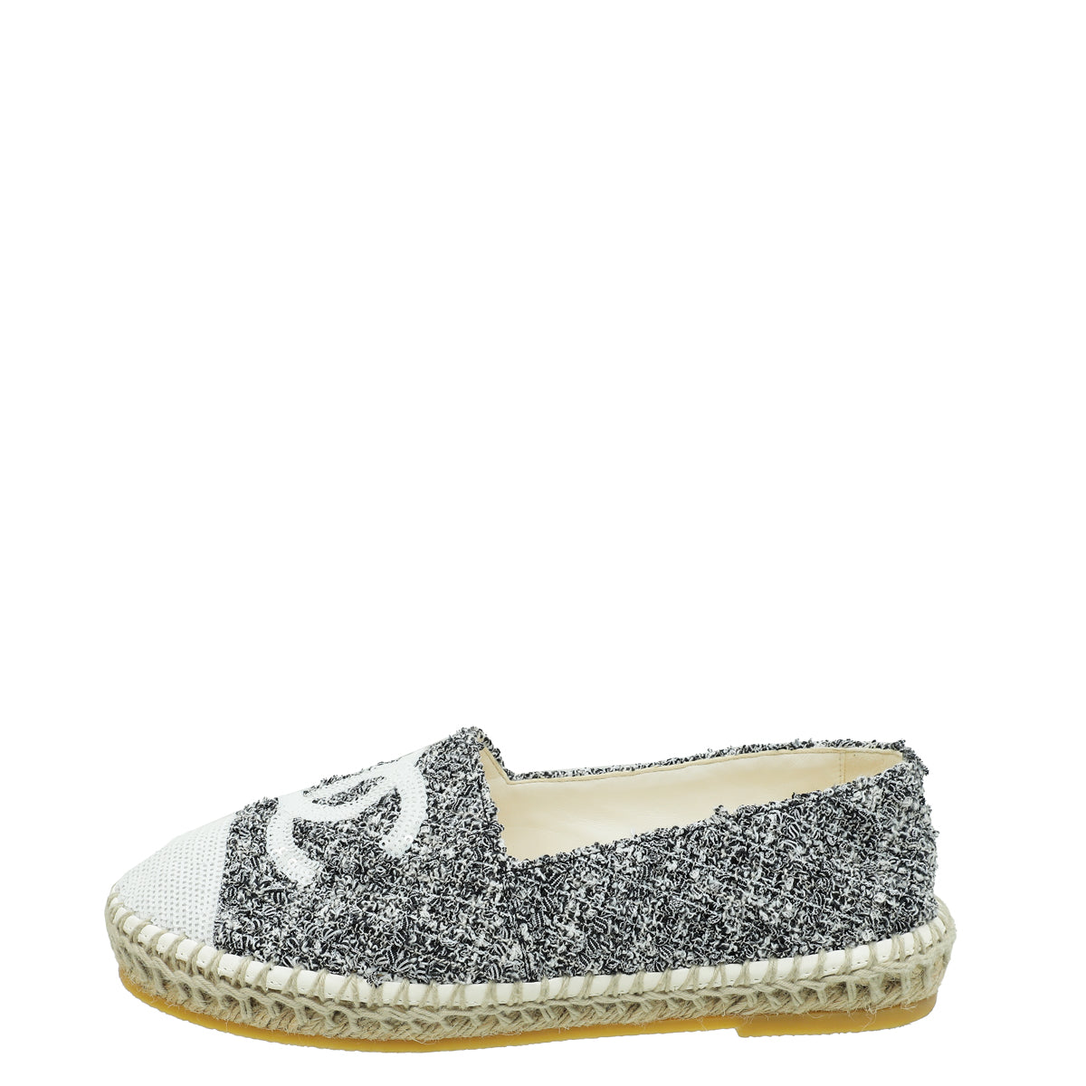 Chanel Bicolor CC Cap Toe Tweed Sequins Espadrille 37