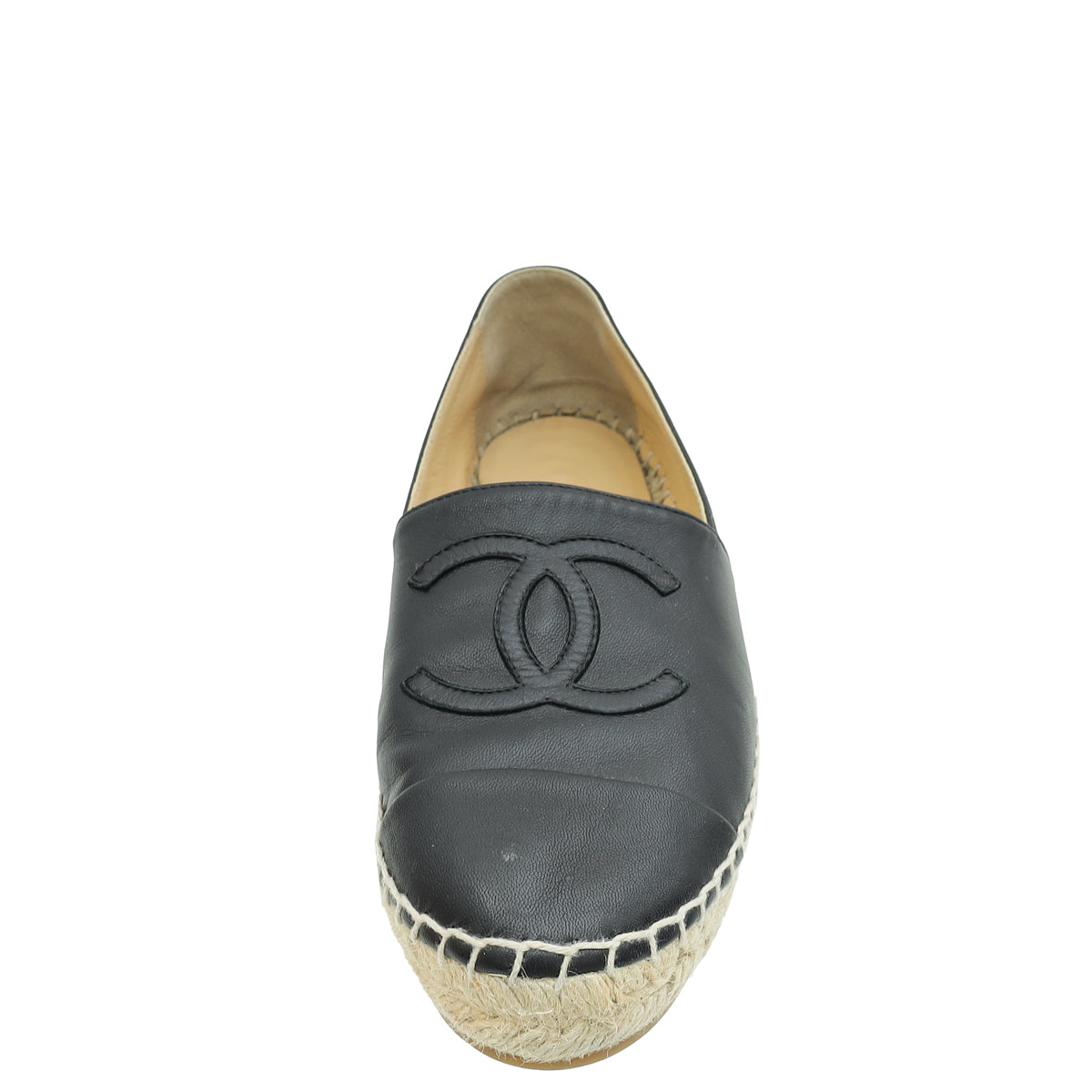 Chanel Black CC Cap Toe Espadrille 37-Chanel-THE CLOSET