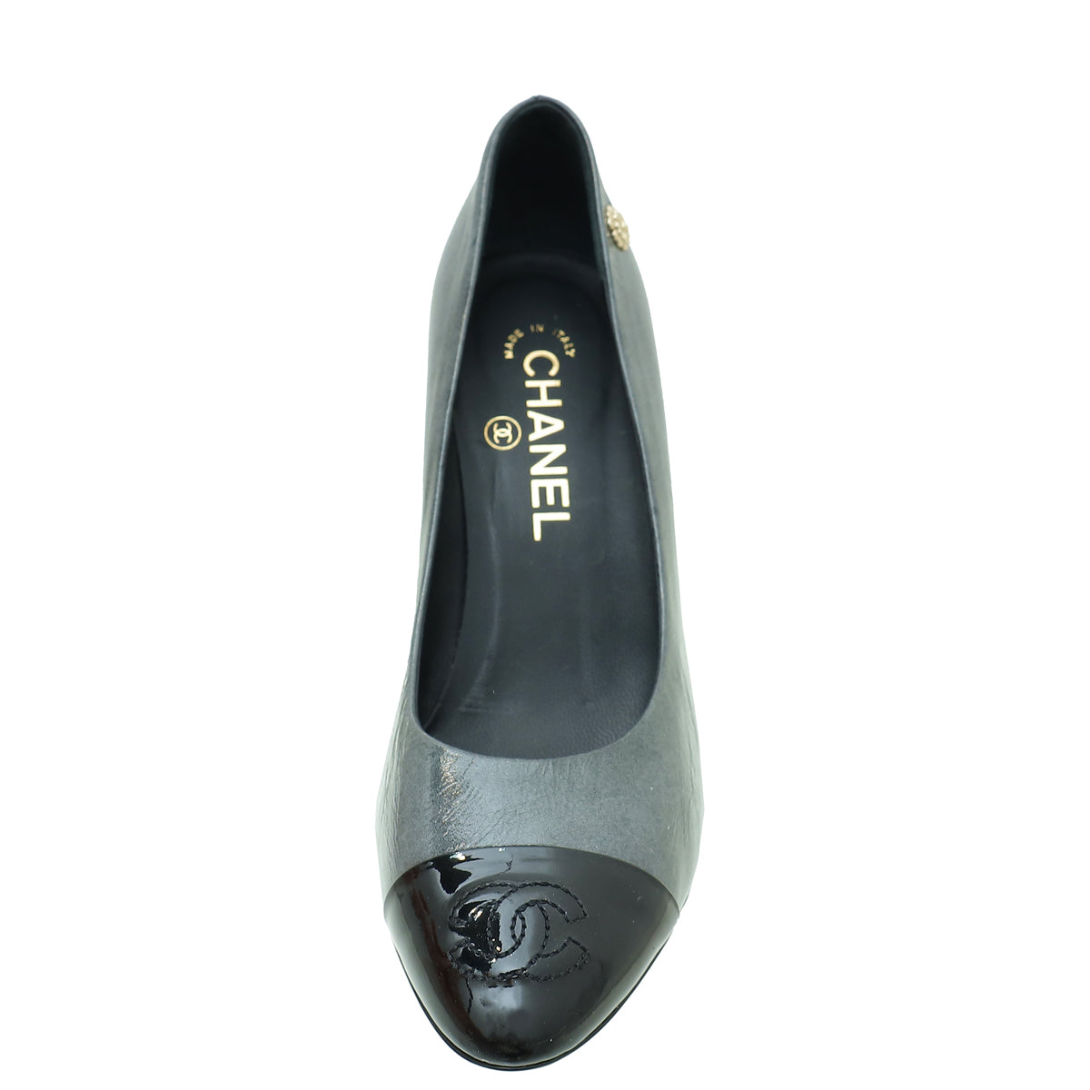 Chanel Bicolor CC Camellia Cap Toe Pump 37-Chanel-THE CLOSET
