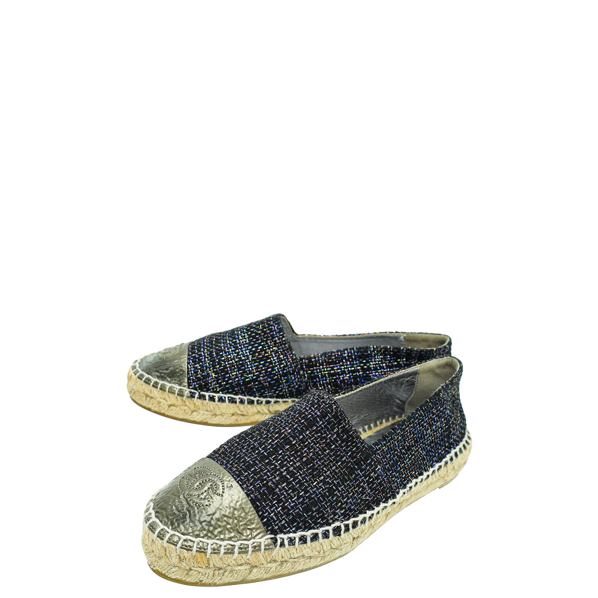 Chanel Bicolor CC Cap Toe Tweed Espadrille 37-Chanel-THE CLOSET
