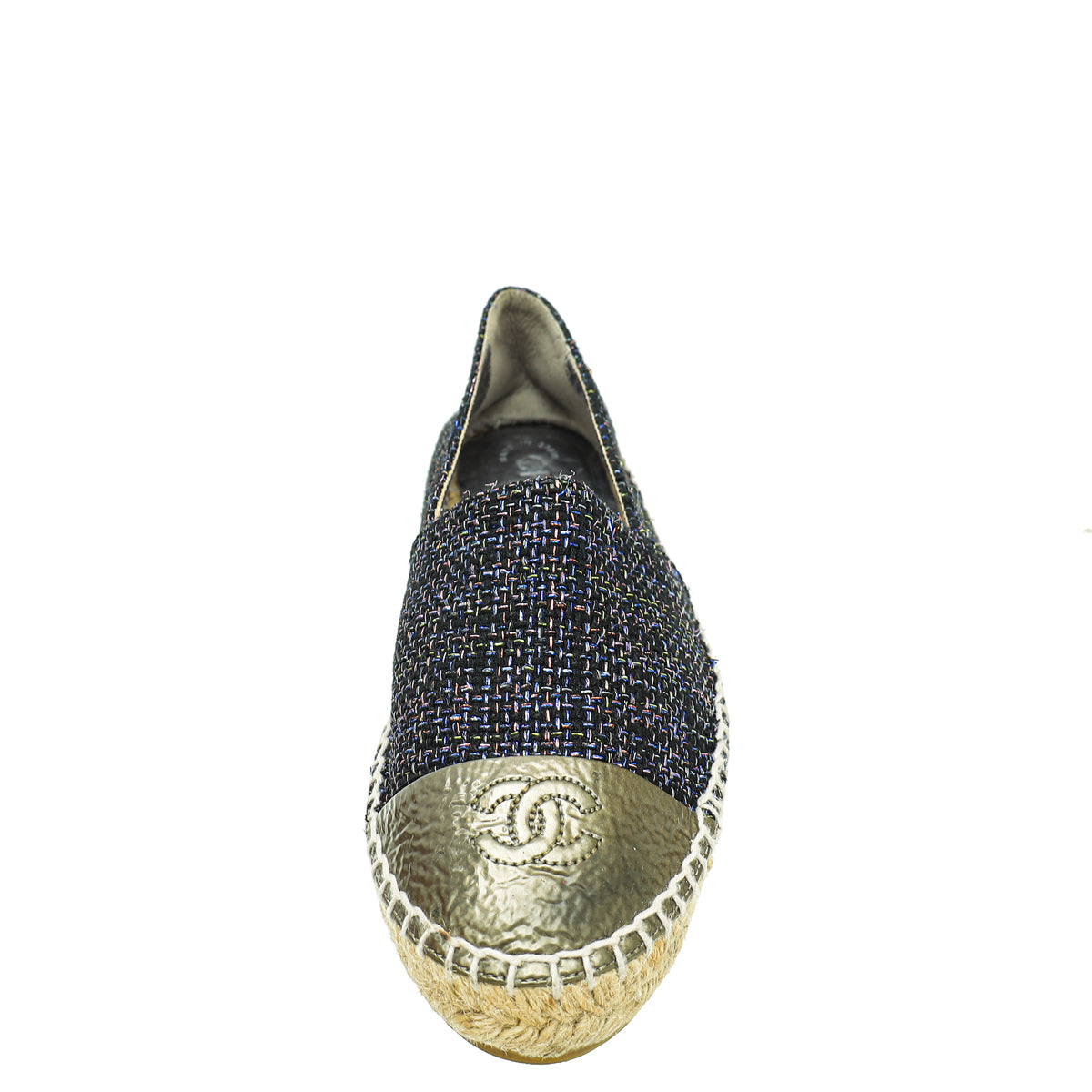 Chanel Bicolor CC Cap Toe Tweed Espadrille 37-Chanel-THE CLOSET