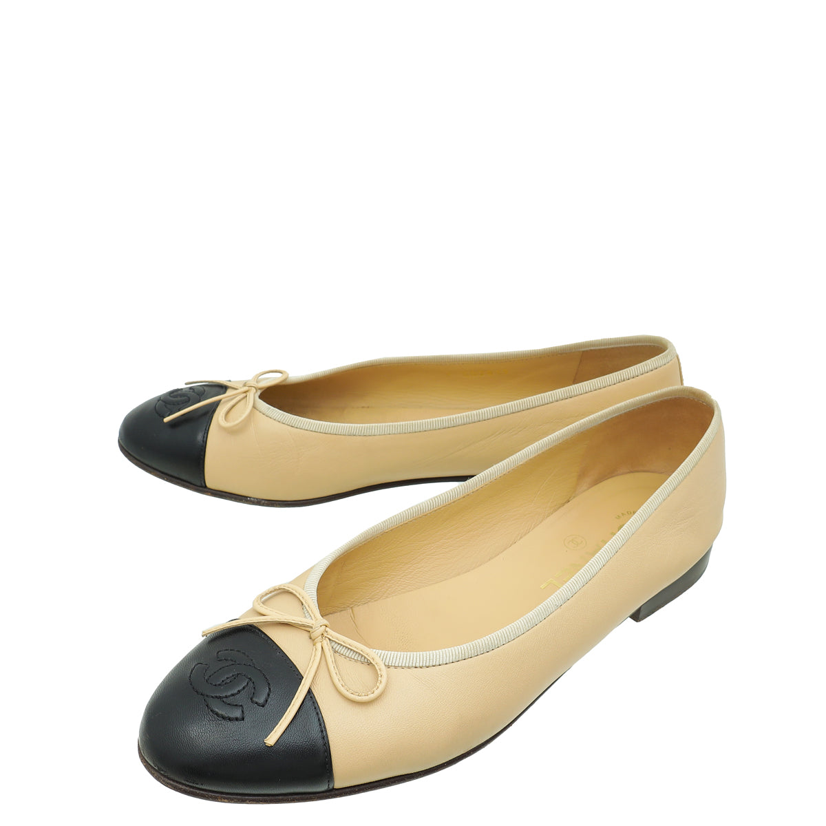 Chanel Bicolor Cap Toe Ballerina Flats 38.5-Chanel-THE CLOSET
