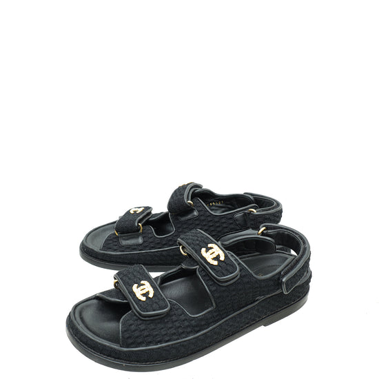 Chanel dad sandals Black Tweed ref.322982 - Joli Closet