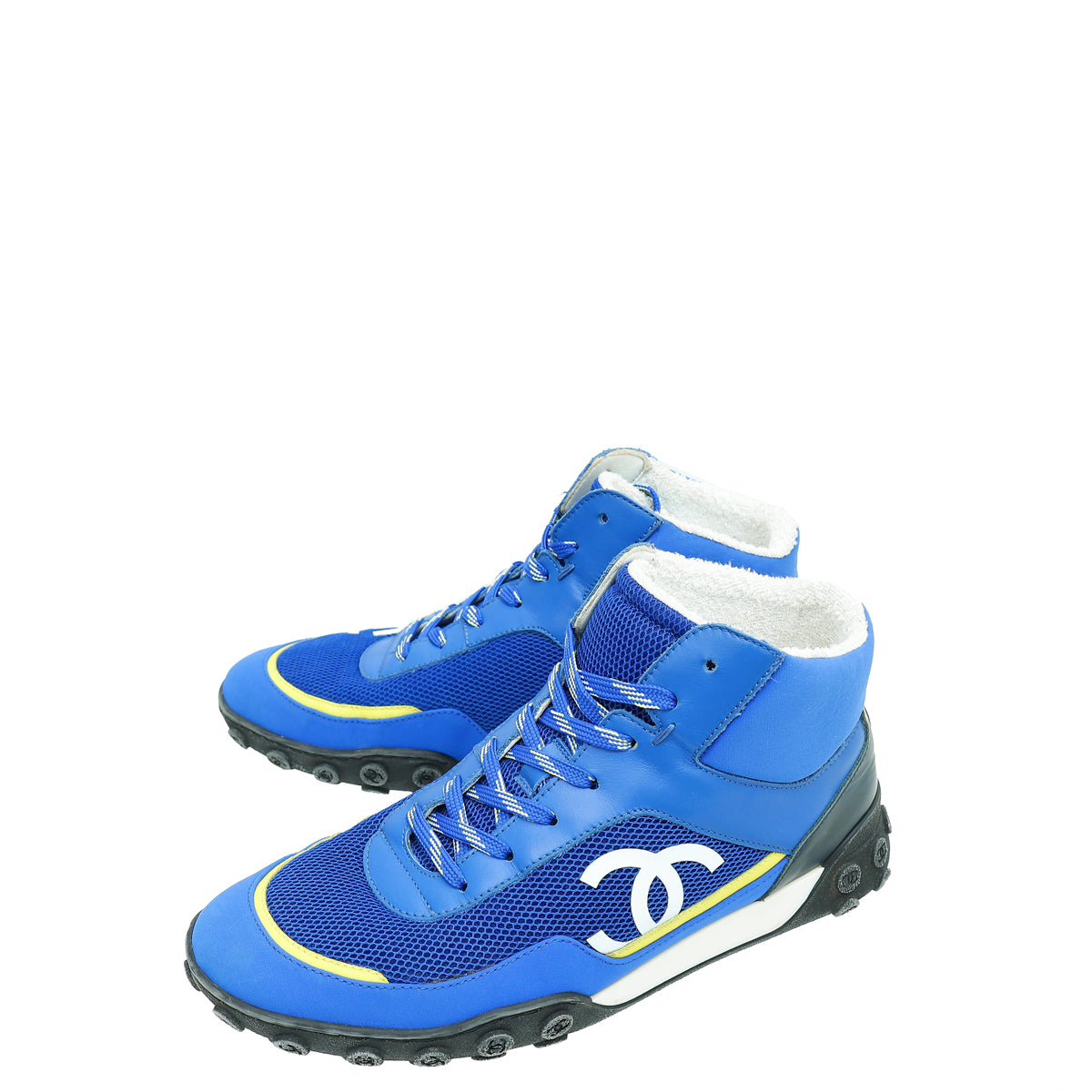 Chanel Multicolor CC Nylon Mesh High Top Warm Sneakers 38.5-Chanel-THE CLOSET