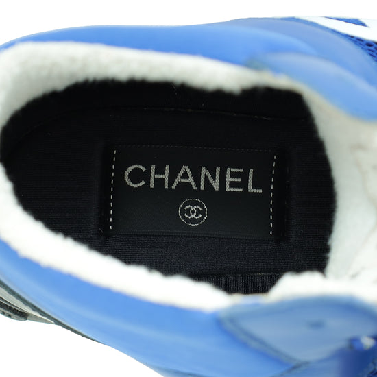 Chanel Multicolor CC Nylon Mesh High Top Warm Sneakers 38.5
