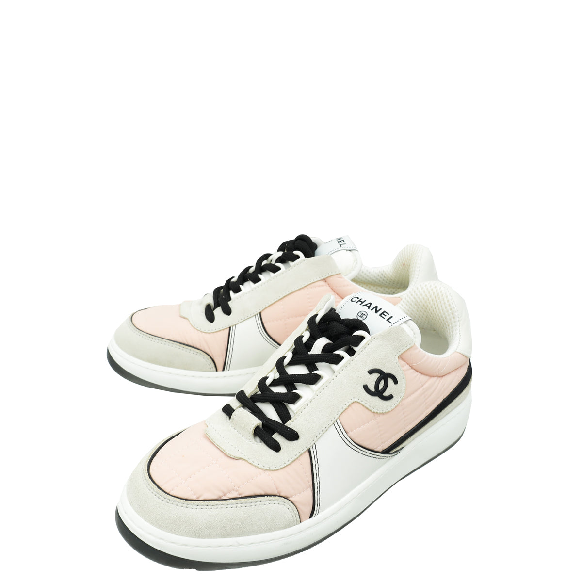 Chanel Bicolor CC Nylon Suede Sneaker 38.5