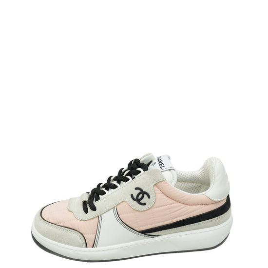 Chanel Bicolor CC Nylon Suede Sneaker 38.5