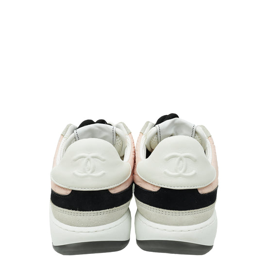 Chanel Bicolor CC Nylon Suede Sneaker 38.5