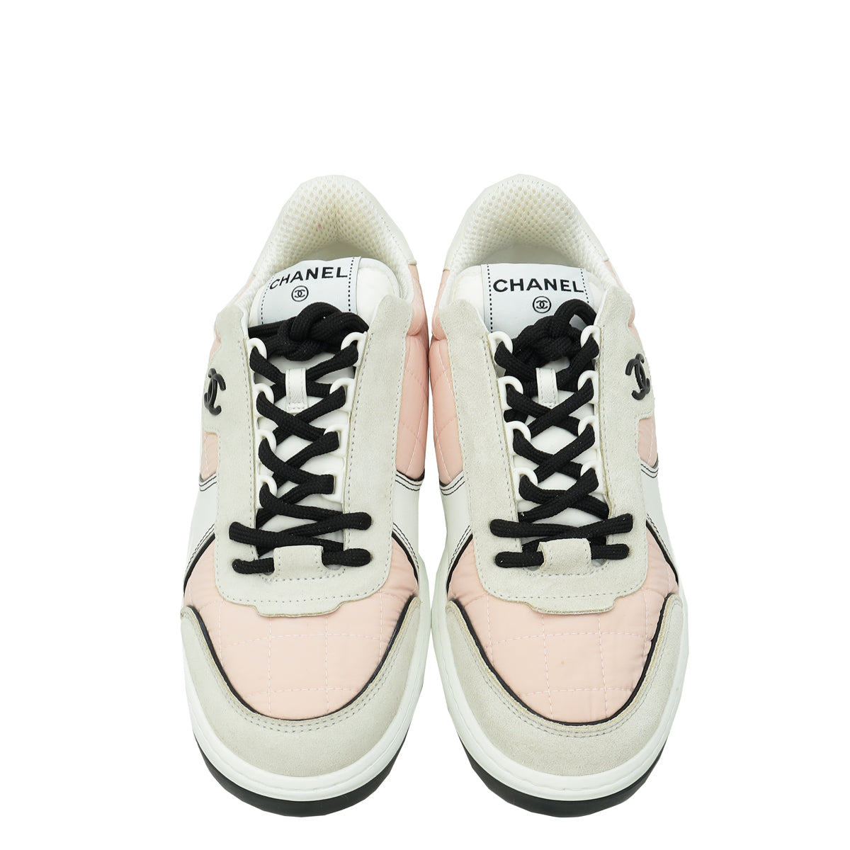 Chanel Bicolor CC Nylon Suede Sneaker 38.5