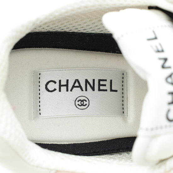 Chanel Bicolor CC Nylon Suede Sneaker 38.5