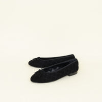 Chanel Black CC Cap Toe Ballet Flats 38.5
