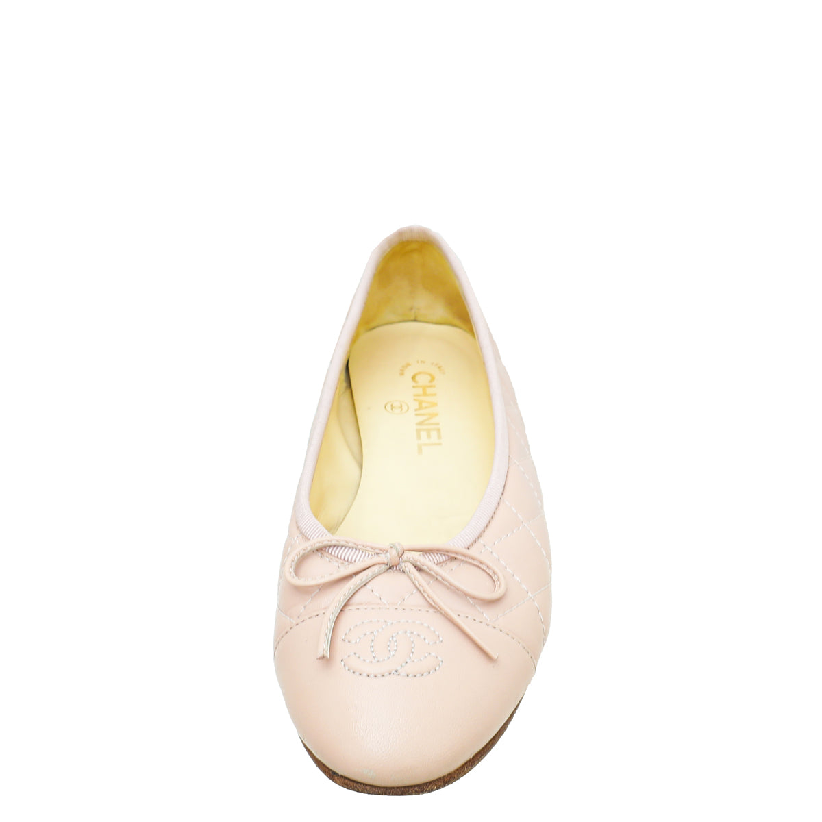Chanel Light Pink CC Quilted Ballerina Flats 38.5-Chanel-THE CLOSET