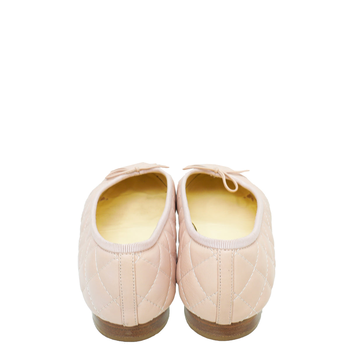 Chanel Light Pink CC Quilted Ballerina Flats 38.5