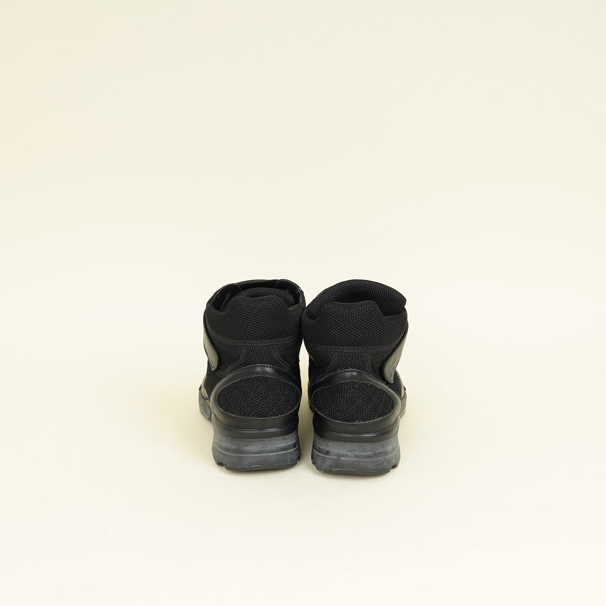 Chanel Black CC Mesh High Top Sneaker 38.5