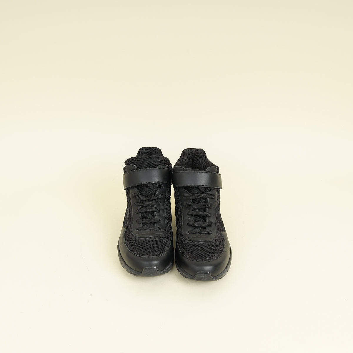 Chanel Black CC Mesh High Top Sneaker 38.5