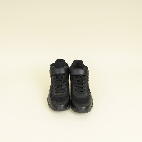 Chanel Black CC Mesh High Top Sneaker 38.5