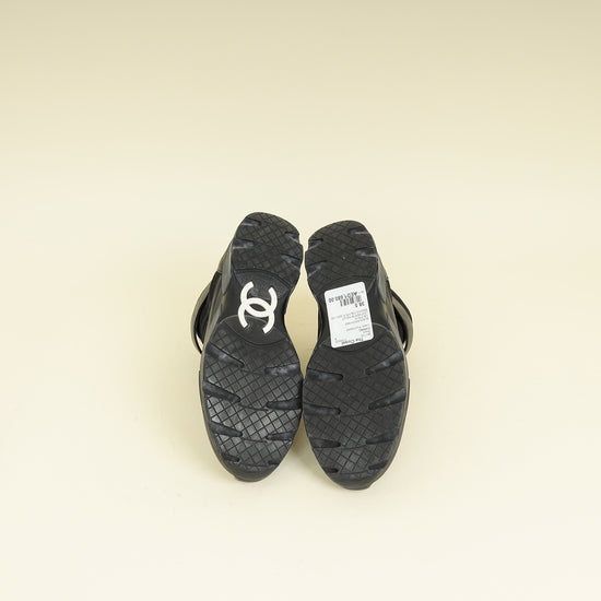 Chanel Black CC Mesh High Top Sneaker 38.5