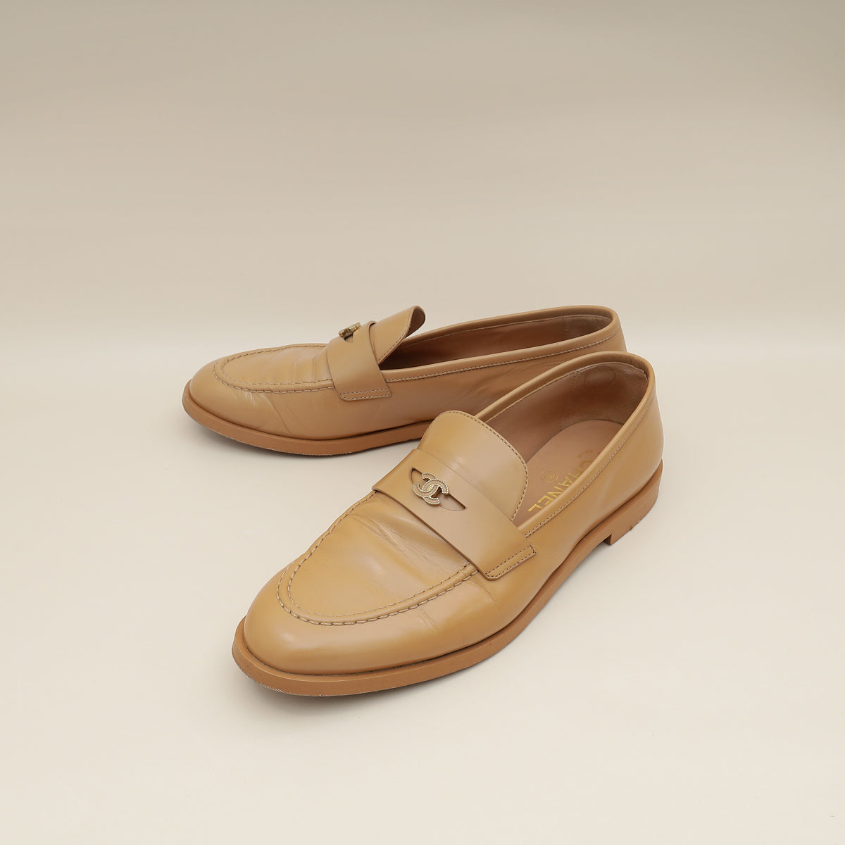 Chanel Dark Beige CC Loafer 38.5-Chanel-THE CLOSET