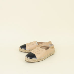 Chanel Bicolor CC Cap Toe Espadrille 38