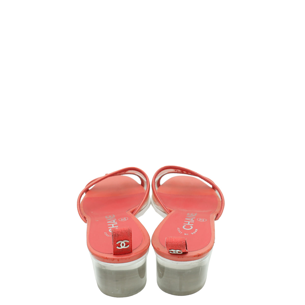 Chanel Red CC Logo PVC Slide Mules 38 – The Closet