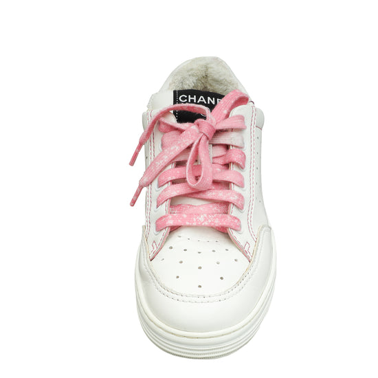 Chanel Bicolor Logo Terry Cloth Sneakers 38