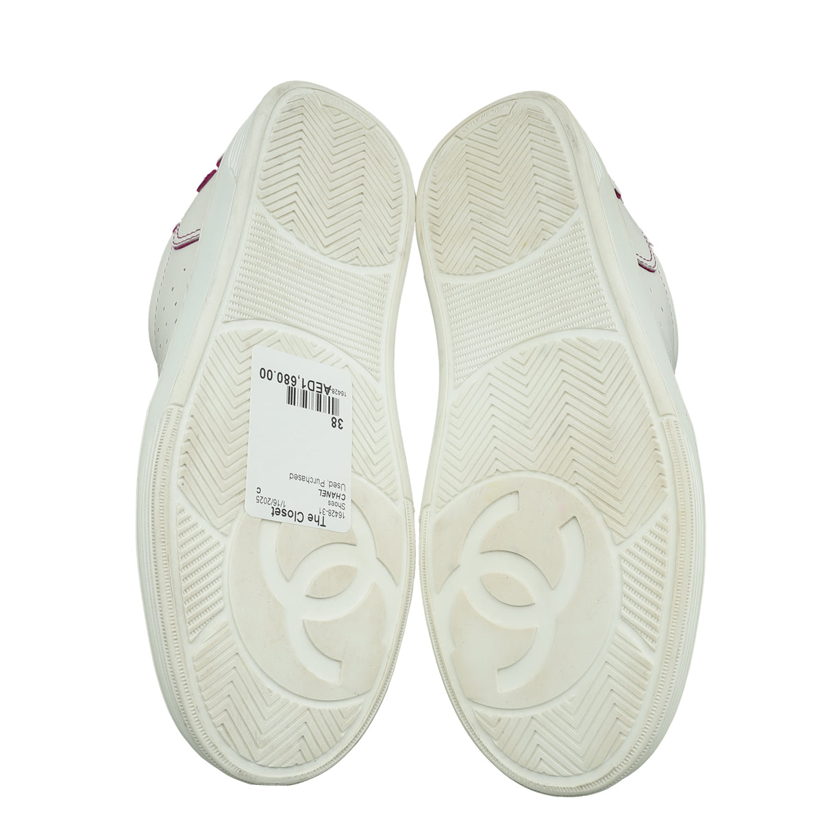 Chanel Bicolor Logo Terry Cloth Sneakers 38