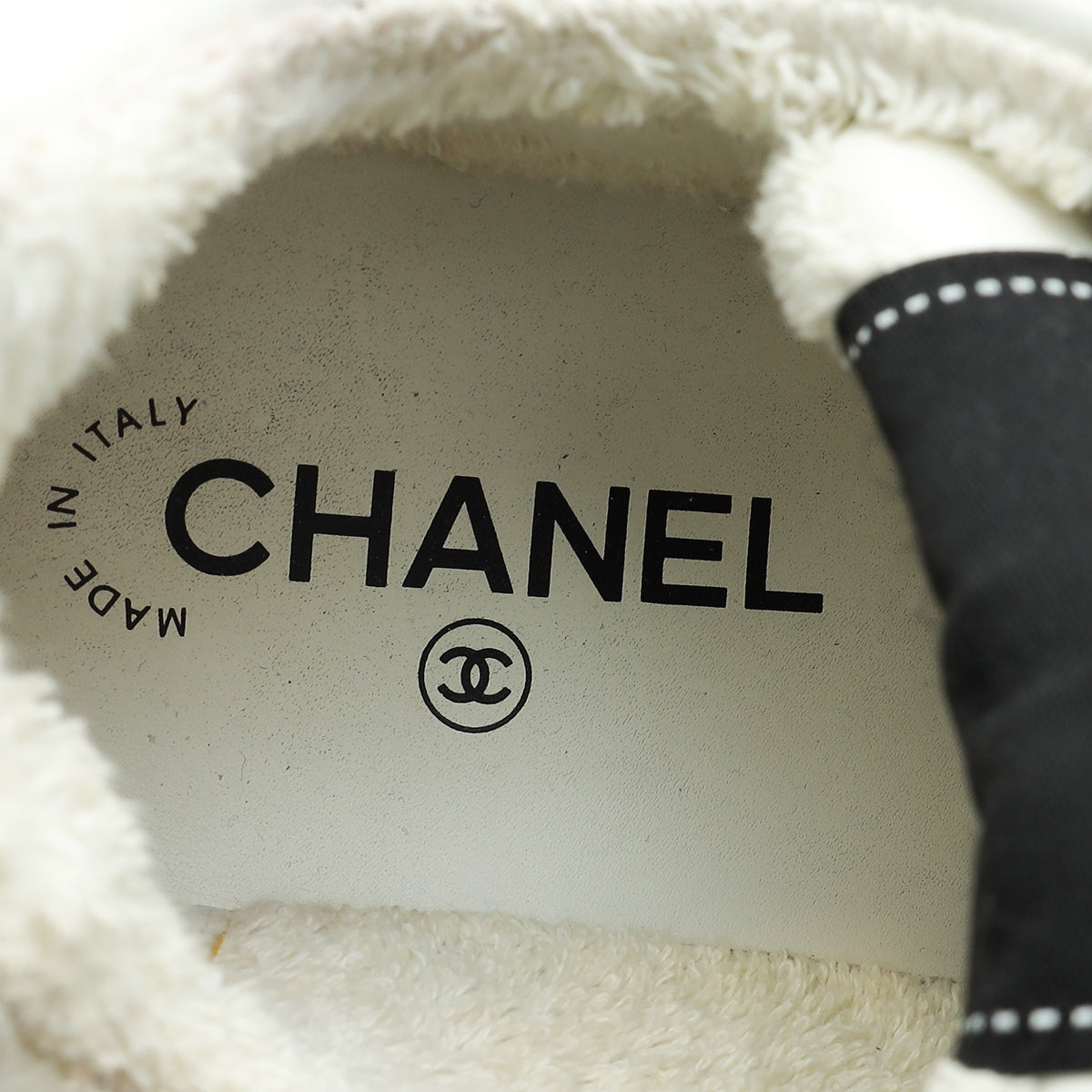 Chanel Bicolor Logo Terry Cloth Sneakers 38