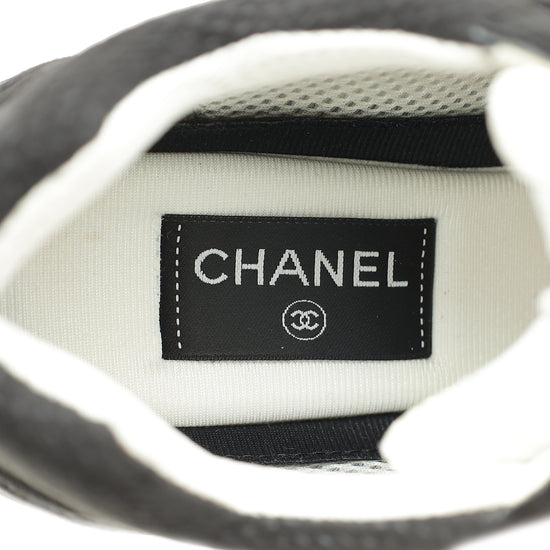 Chanel Black CC Fabric Trainer Sneaker 38