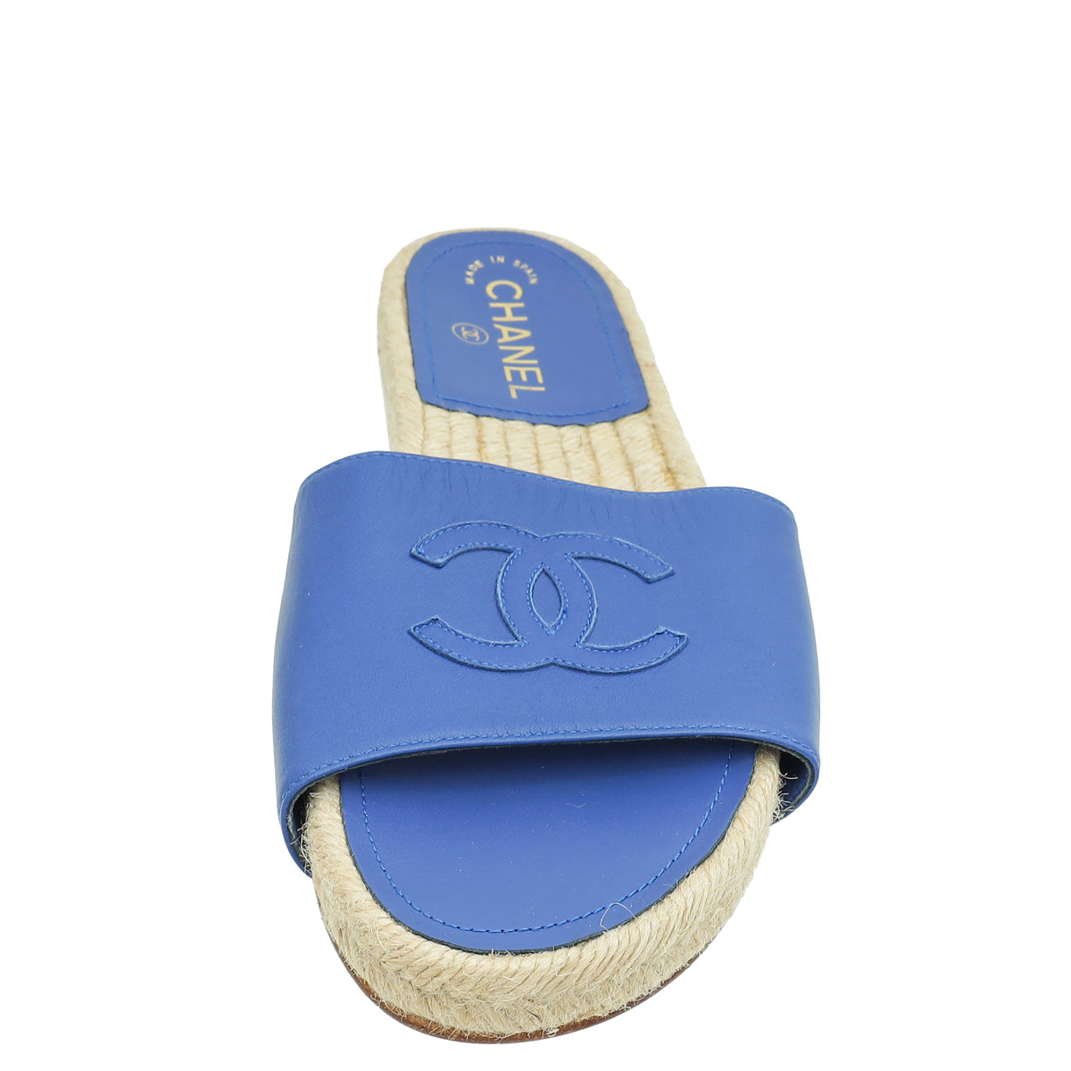 Chanel Blue CC Slide Espadrille Mules 38-Chanel-THE CLOSET