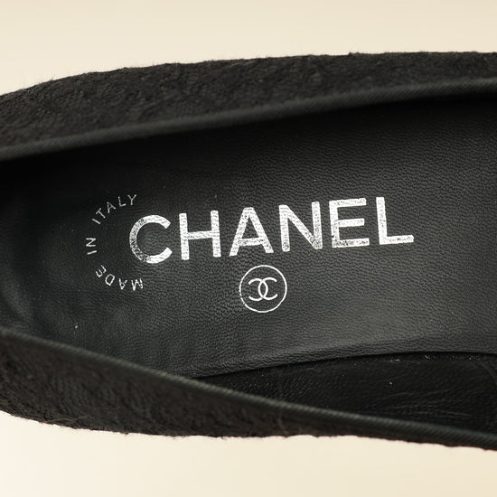 Chanel Black Lace Camellia 40mm Pumps 38-Chanel-THE CLOSET