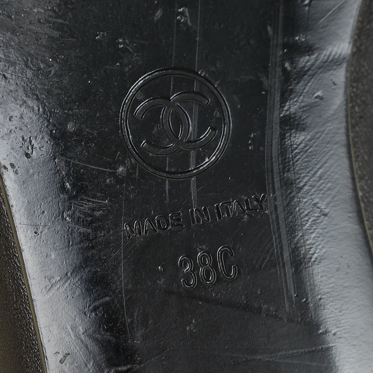 Chanel Black CC Cap Toe Flat Ballerina 38