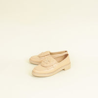 Chanel Beige CC Pocket Quilted Moccasin Loafer 38
