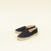 Chanel Black CC Flat Espadrille 38