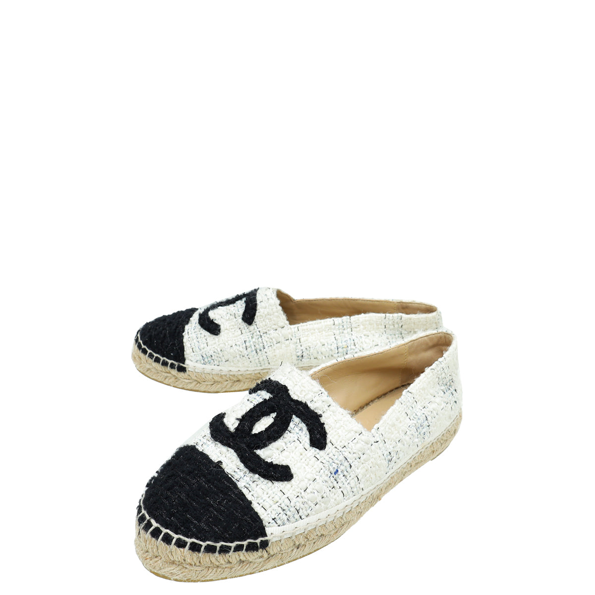 Chanel Bicolor CC Cap Toe Tweed Espadrille 38-Chanel-THE CLOSET